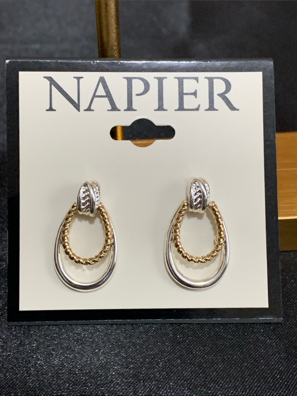 NWT Napier two tone earrings